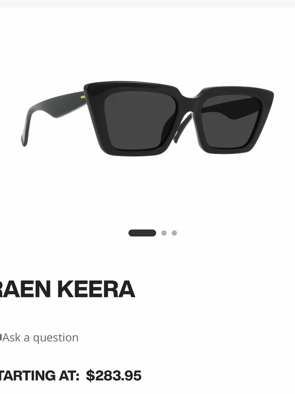 RAEN Keera Black Square Sunglasses - Picture 2 of 10